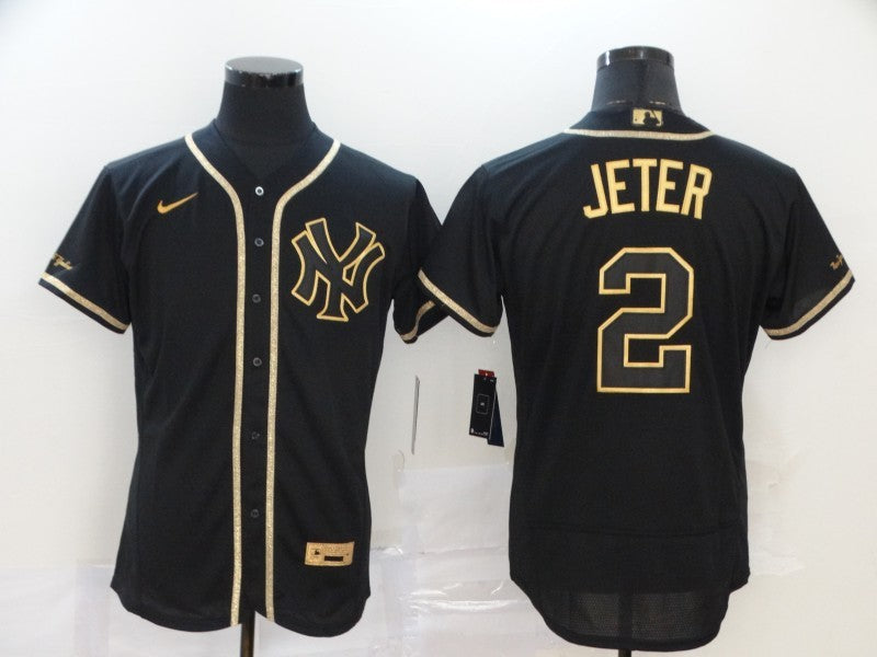 Men’s New York Yankees Derek Jeter #2 Black Stitched Jersey