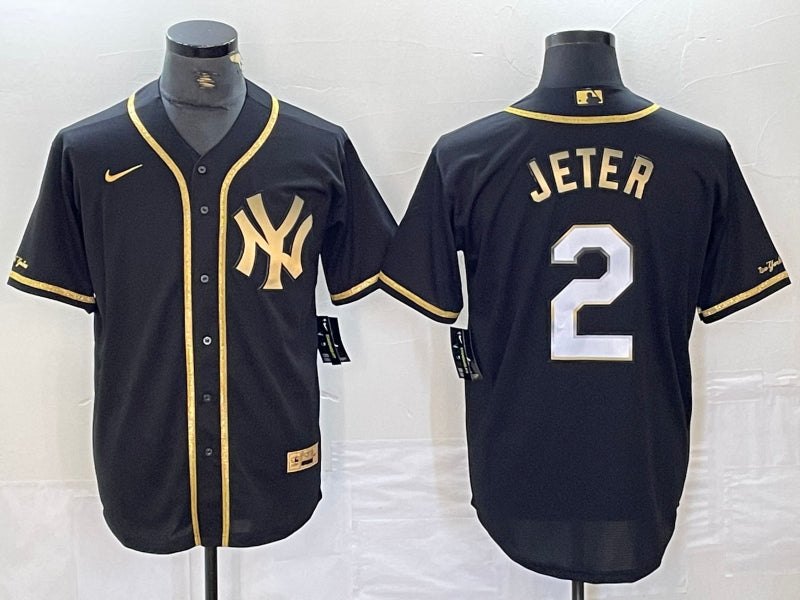 Men’s New York Yankees Derek Jeter #2 Black Stitched Jersey