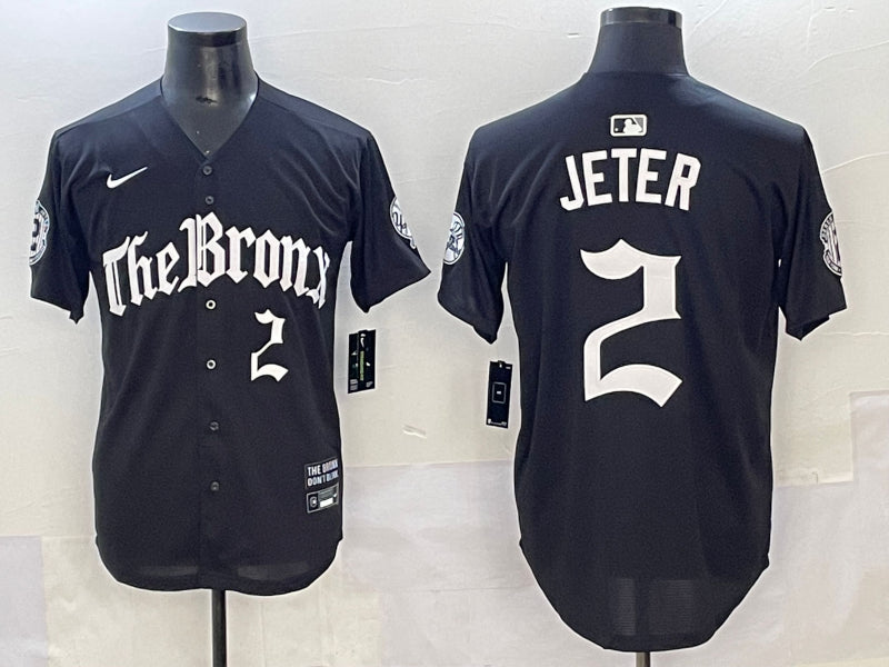 Men’s New York Yankees Derek Jeter #2 Black Team Jersey