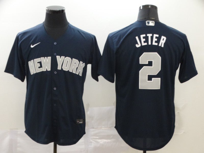 Men’s New York Yankees Derek Jeter #2 Navy Jersey