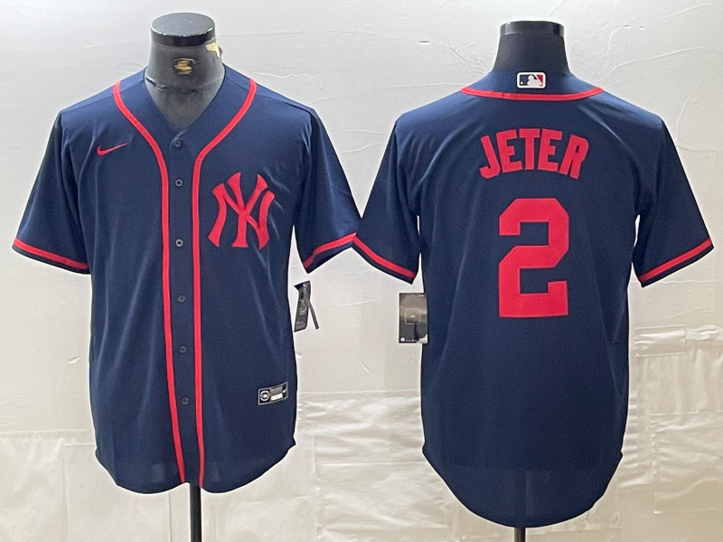 Men’s New York Yankees Derek Jeter #2 Navy Limited Jersey
