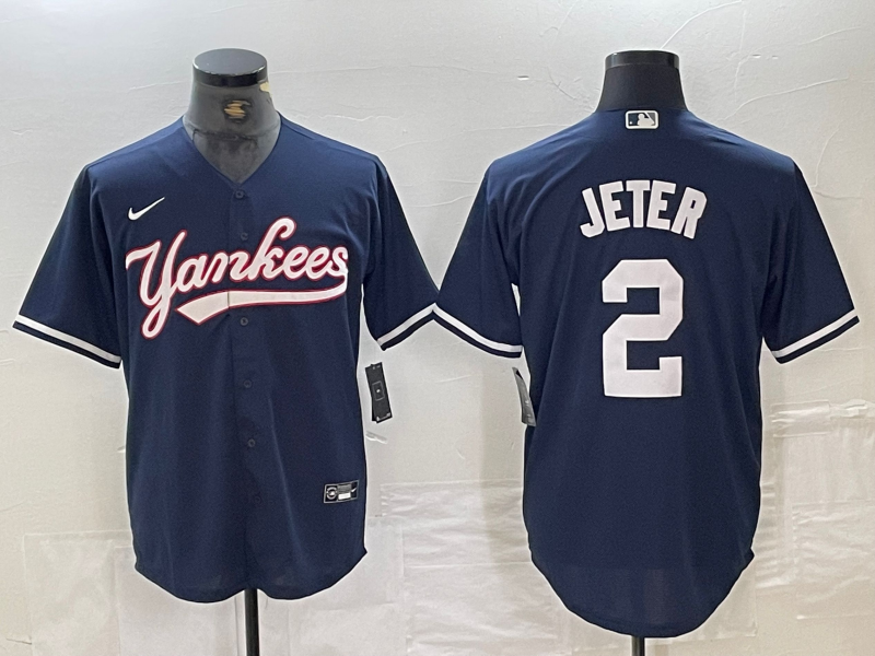 Men’s New York Yankees Derek Jeter #2 Navy Limited Jersey
