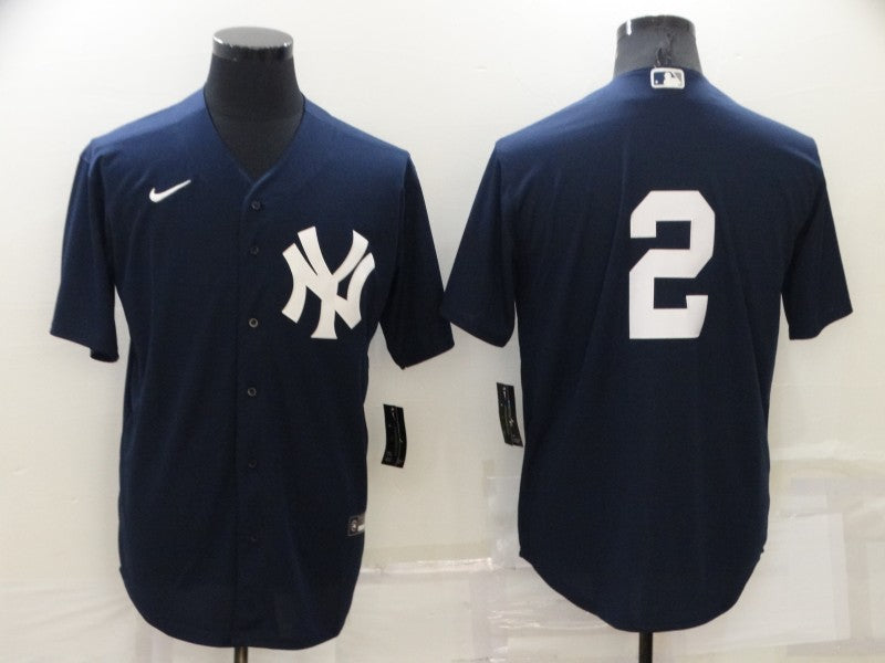 Men’s New York Yankees Derek Jeter #2 Navy Name Jersey