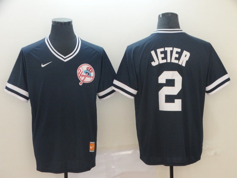 Men’s New York Yankees Derek Jeter #2 Navy Stitched Jersey