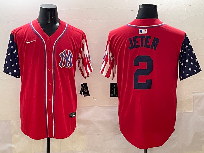 Men’s New York Yankees Derek Jeter #2 Red Limited Jersey