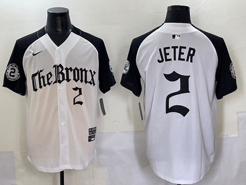 Men’s New York Yankees Derek Jeter #2 White Alternate Jersey
