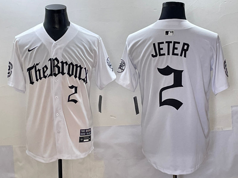 Men’s New York Yankees Derek Jeter #2 White Alternate Limited Jersey