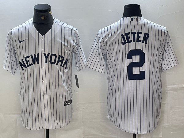 Men’s New York Yankees Derek Jeter #2 White Limited Jersey