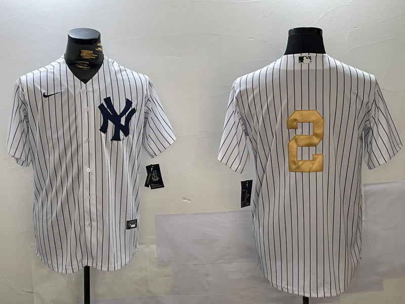 Men’s New York Yankees Derek Jeter #2 White Team Jersey