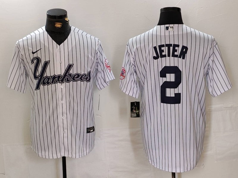Men’s New York Yankees Derek Jeter White Jersey