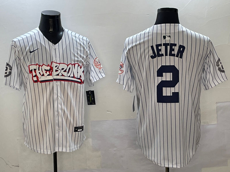 Men’s New York Yankees Derek Jeter White Limited Jersey