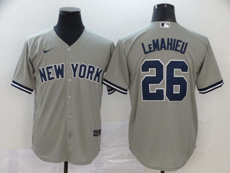 Men’s New York Yankees DJ LeMahieu #26 Gray Baseball Jersey