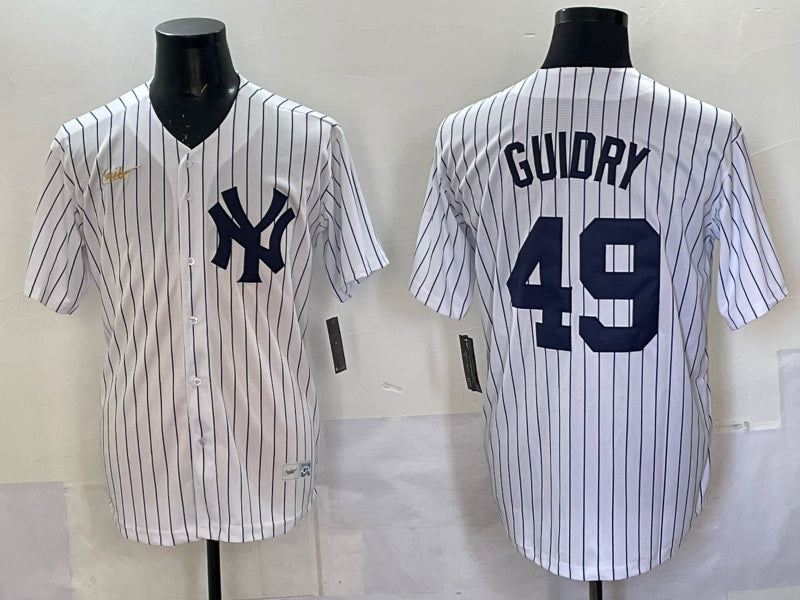 Men’s New York Yankees Dominic Guidry #49 White Jersey