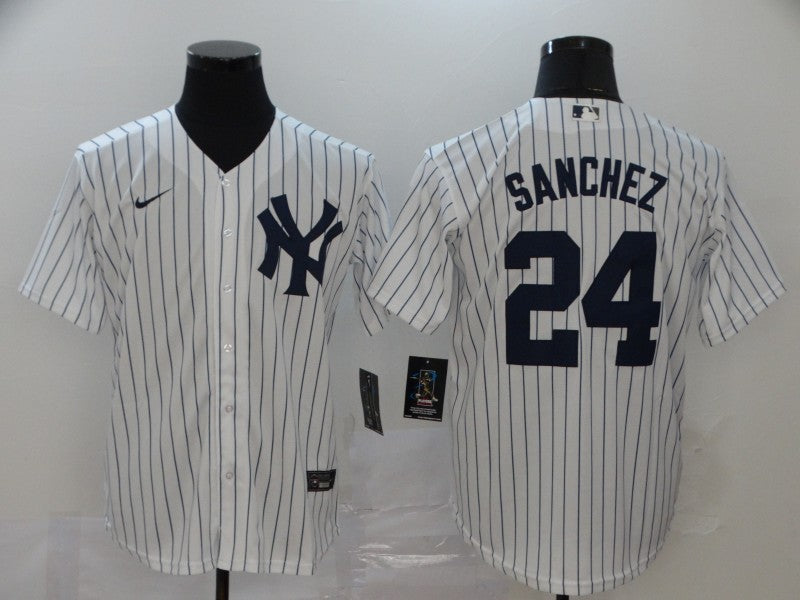 Men’s New York Yankees Gary Sanchez #24 White Baseball Jersey
