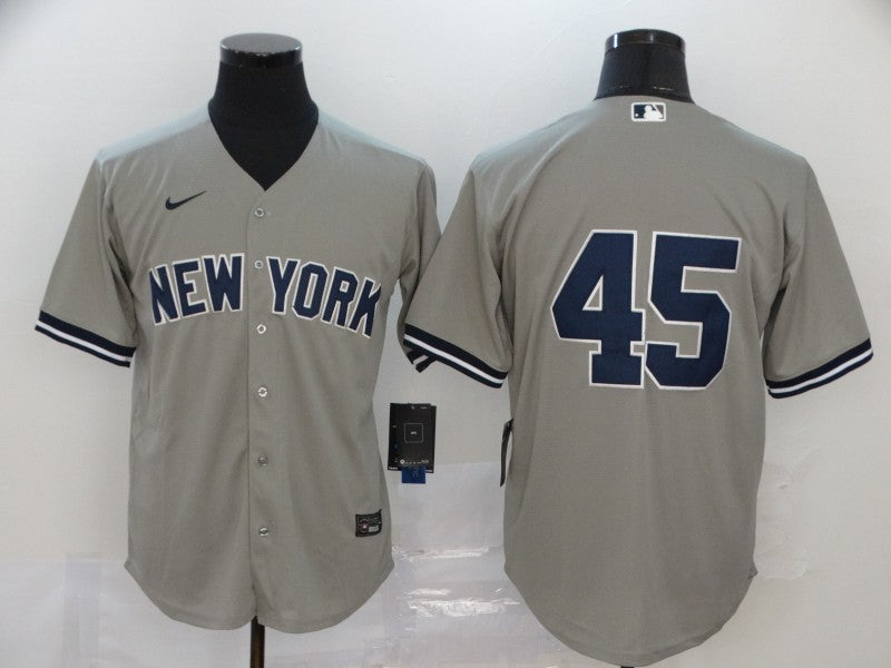 Men’s New York Yankees Gerrit Cole #45 Gray Name Jersey