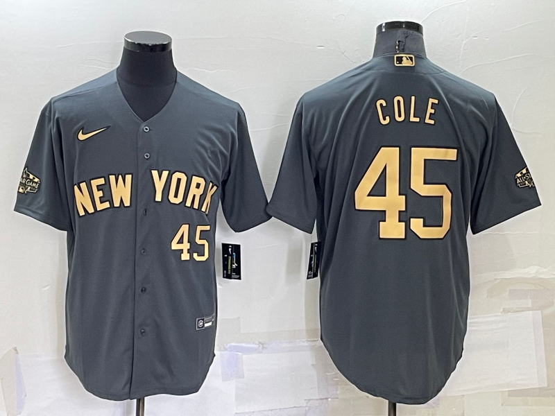 Men’s New York Yankees Gerrit Cole #45 Gray Stitched Jersey