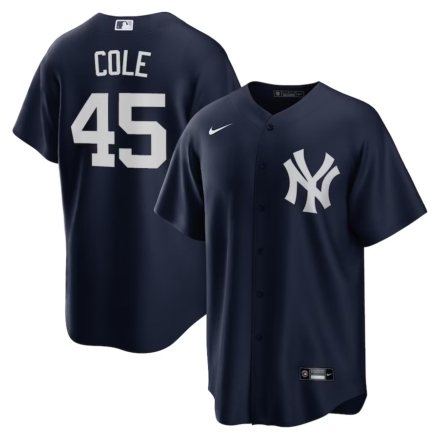 Men’s New York Yankees Gerrit Cole #45 Navy Jersey