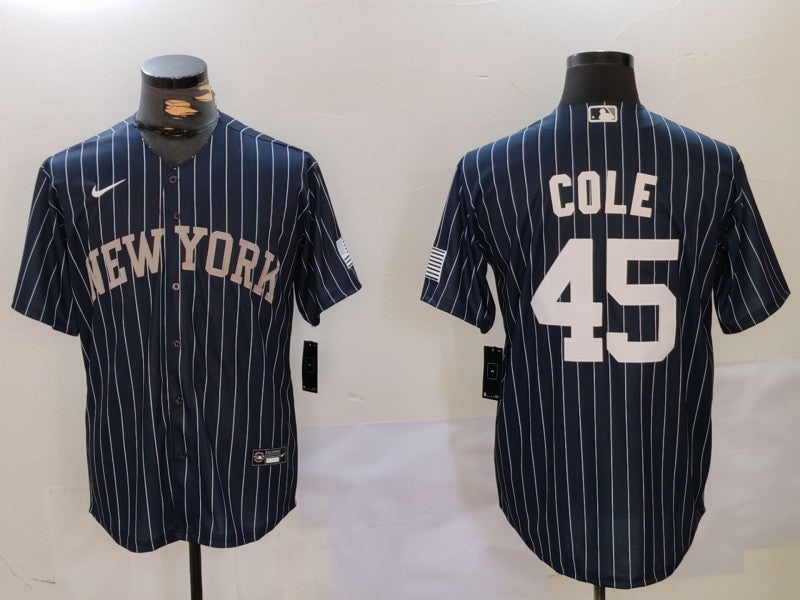 Men’s New York Yankees Gerrit Cole #45 Navy Jersey