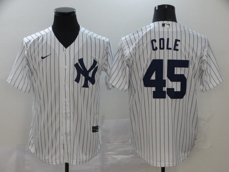 Men’s New York Yankees Gerrit Cole #45 White Baseball Jersey