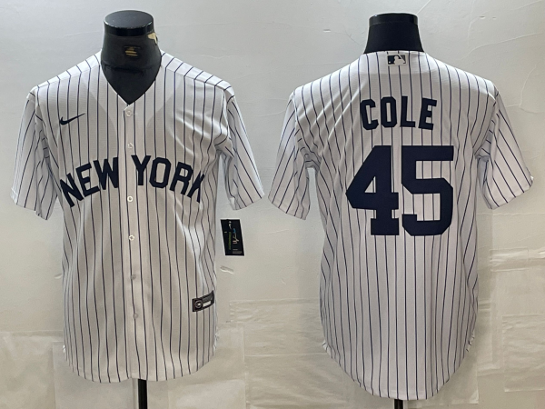 Men’s New York Yankees Gerrit Cole #45 White Limited Jersey
