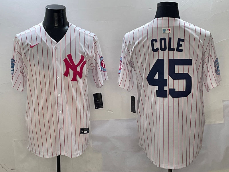 Men’s New York Yankees Gerrit Cole #45 White Team Jersey