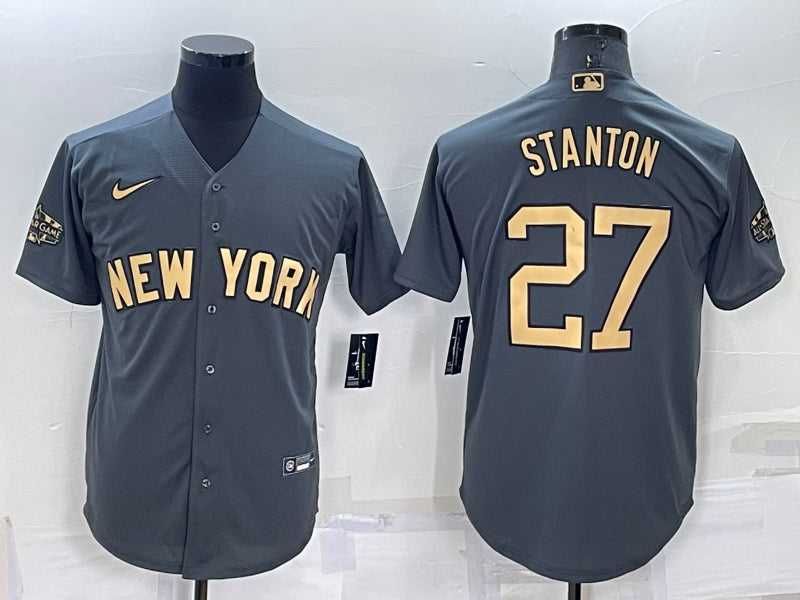Men’s New York Yankees Giancarlo Stanton #27 Gray Jersey