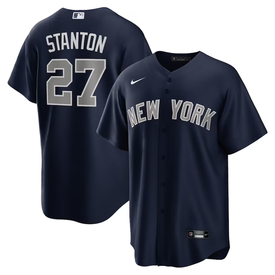 Men’s New York Yankees Giancarlo Stanton #27 Navy Alternate Jersey