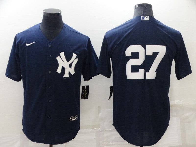 Men’s New York Yankees Giancarlo Stanton #27 Navy Name Jersey