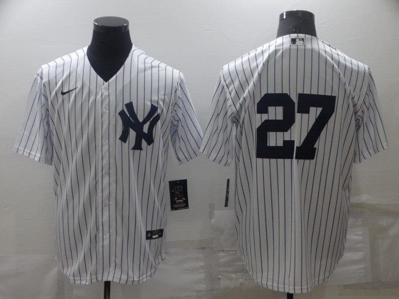 Men’s New York Yankees Giancarlo Stanton #27 White Name Jersey