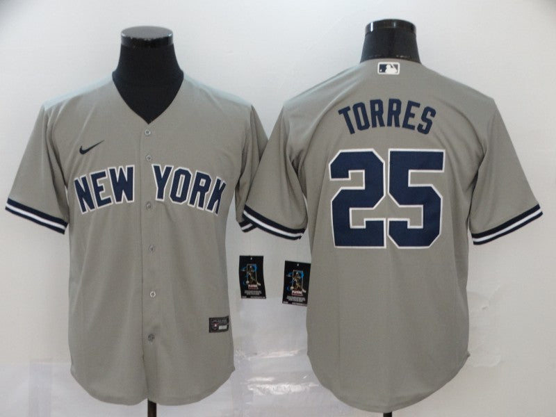 Men’s New York Yankees Gleyber Torres #25 Gray Baseball Jersey