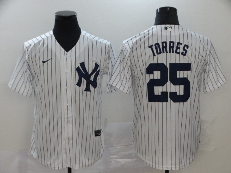 Men’s New York Yankees Gleyber Torres #25 White Baseball Jersey
