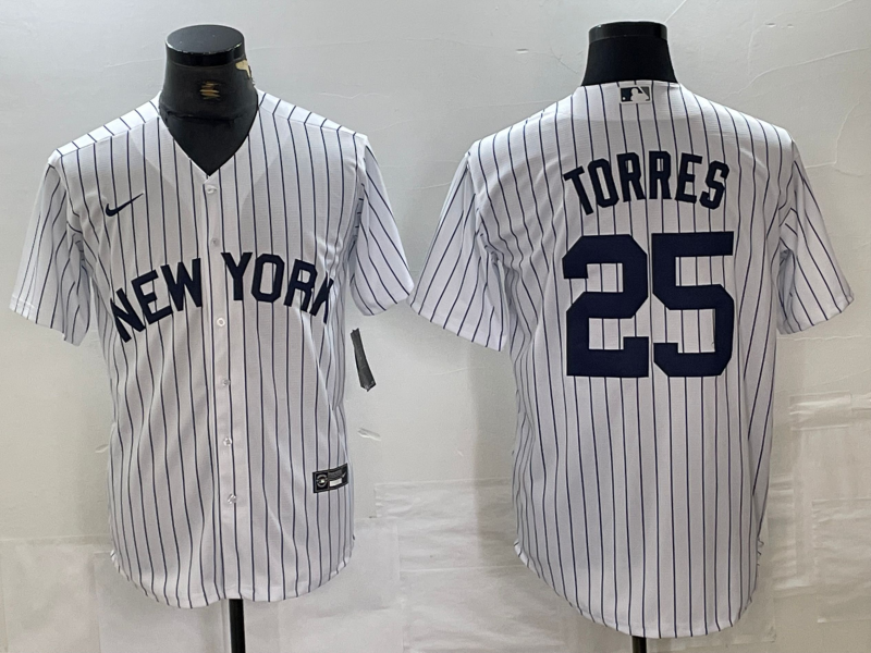 Men’s New York Yankees Gleyber Torres #25 White Limited Jersey