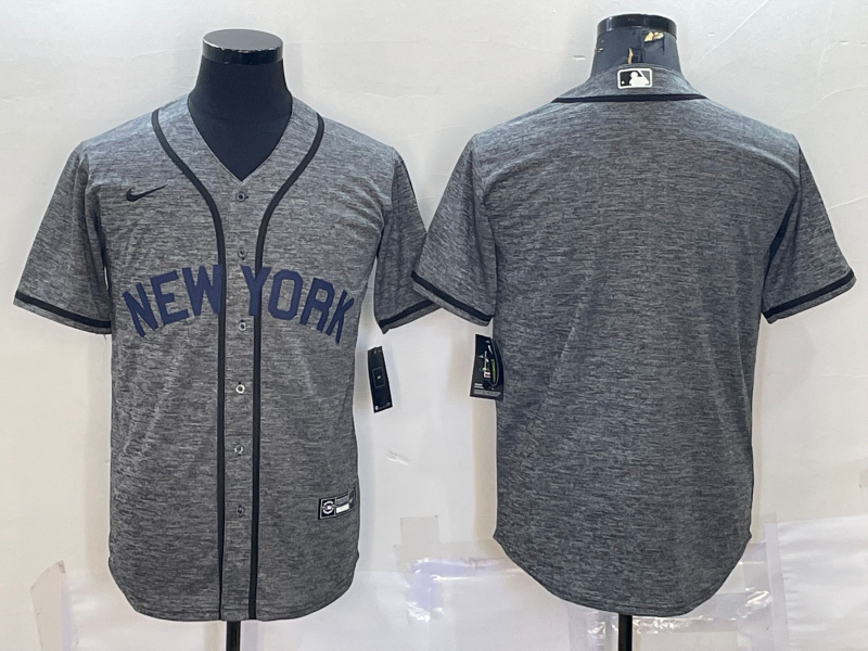 Men’s New York Yankees Gray Authentic Blank Jersey