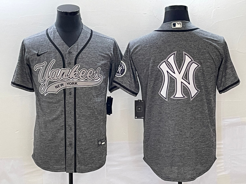 Men’s New York Yankees Gray Jersey Joint Edition