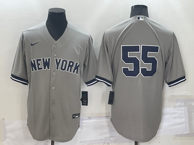Men’s New York Yankees Hideki Matsui #55 Gray Name Jersey