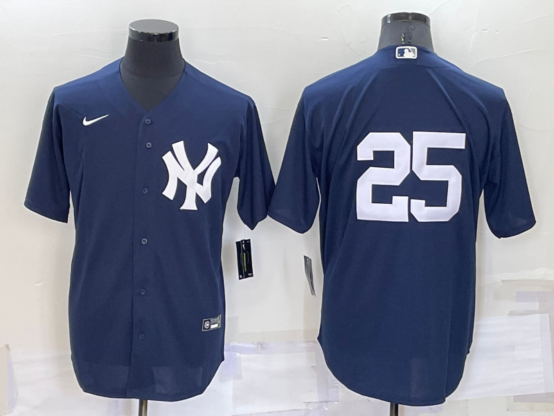 Men’s New York Yankees Jason Giambi #25 Navy Name Jersey