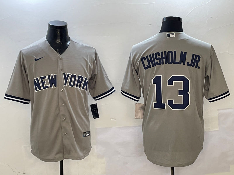 Men’s New York Yankees Jazz Chisholm Jr. #13 Gray Jersey