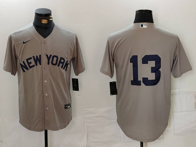 Men’s New York Yankees Jazz Chisholm Jr. #13 Gray Limited Jersey