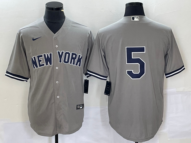 Men’s New York Yankees Joe DiMaggio #5 Gray Name Jersey
