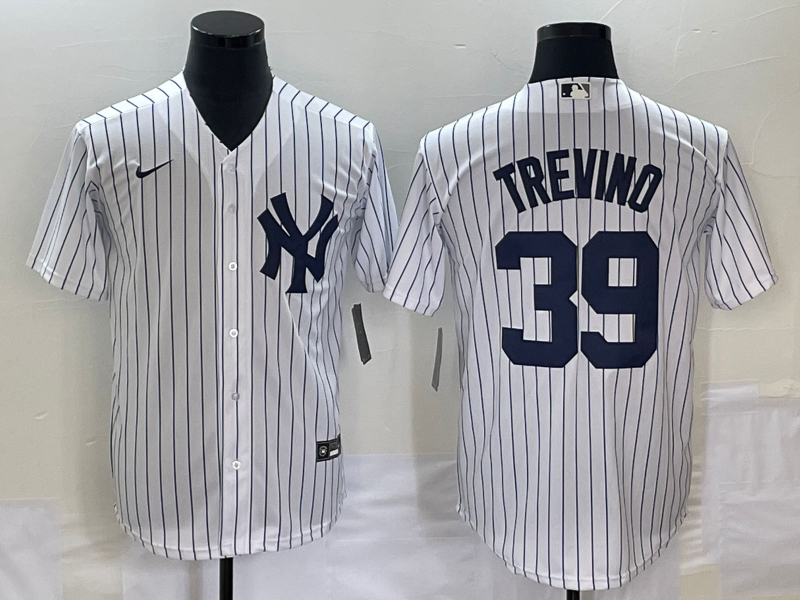 Men’s New York Yankees Jose Trevino #39 White Home Jersey