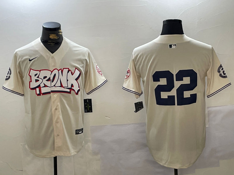 Men’s New York Yankees Juan Soto #22 Cream 2024 World Series Champions City Connect Limited Jersey