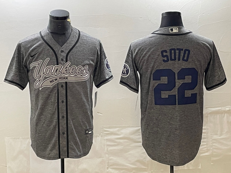Men’s New York Yankees Juan Soto #22 Gray Jersey Joint Edition
