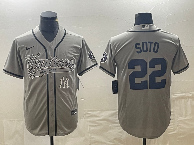Men’s New York Yankees Juan Soto #22 Gray Jersey Joint Edition