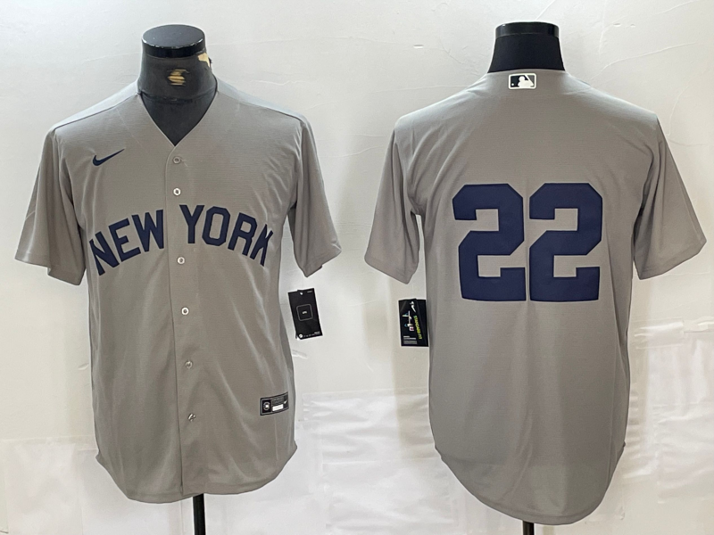 Men’s New York Yankees Juan Soto #22 Gray Limited Name Jersey