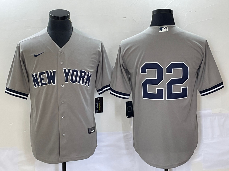 Men’s New York Yankees Juan Soto #22 Gray Name Jersey