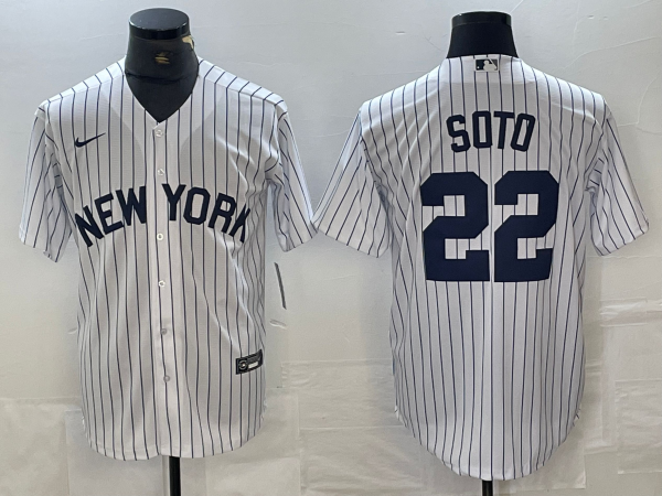 Men’s New York Yankees Juan Soto #22 White Limited Jersey