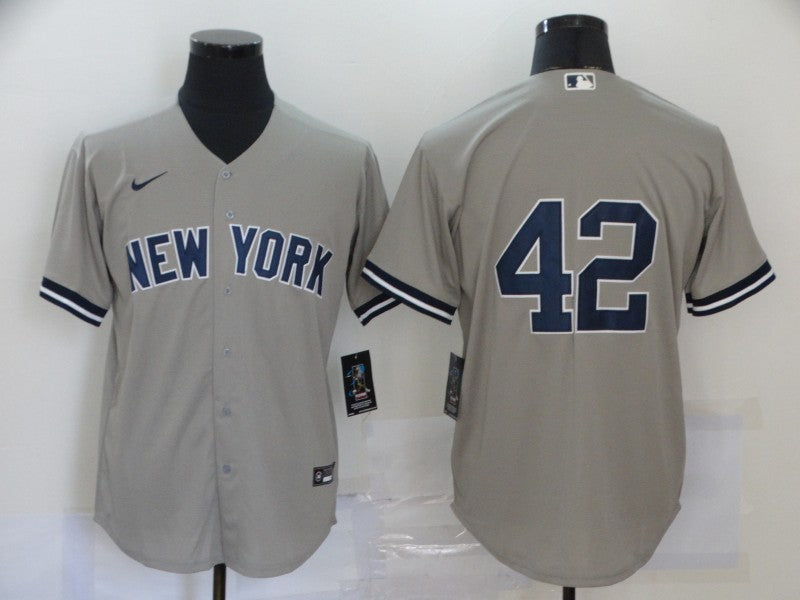 Men’s New York Yankees Mariano Rivera #42 Gray Name Jersey