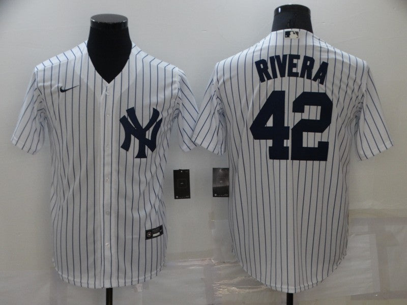 Men’s New York Yankees Mariano Rivera #42 White Baseball Jersey