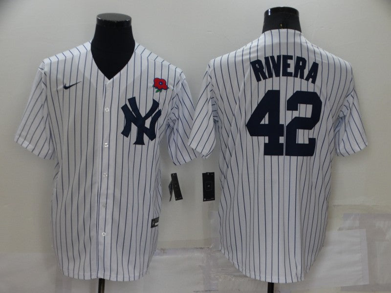 Men’s New York Yankees Mariano Rivera #42 White Jersey