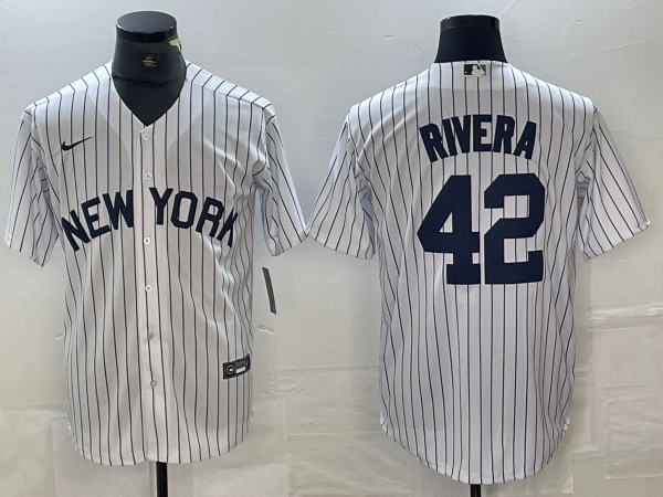 Men’s New York Yankees Mariano Rivera #42 White Limited Jersey